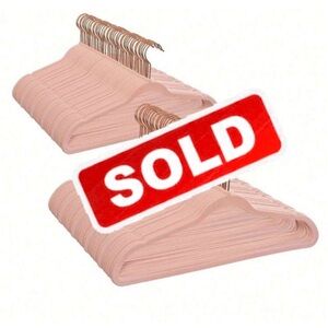 Velvet Non-Slip 24 pk. Hangers - Pink w/ Silver Handles